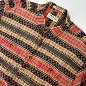 Orvis‎ Shirt Men XL Multi Striped Double Pocket Regular Fit Casual Button Down